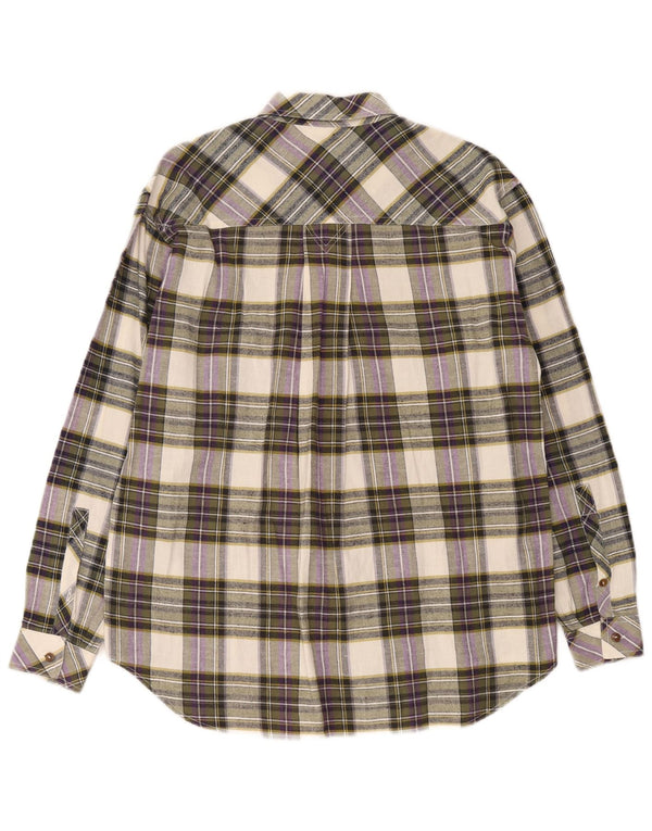 Vintage flannelskjorte til mænd Lille flerfarvet ternet bomuld