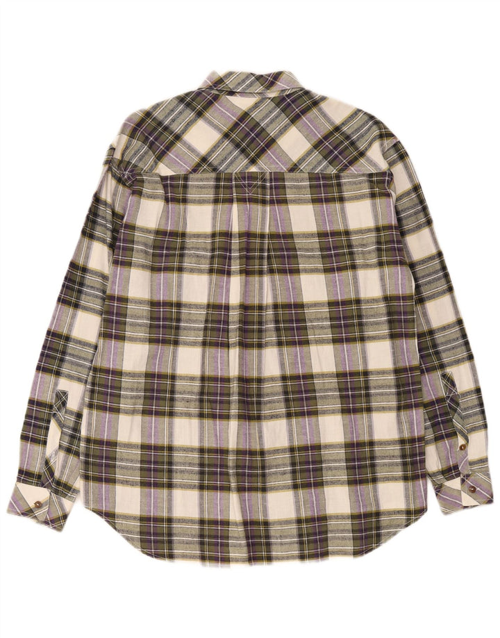 Vintage flannelskjorte til mænd Lille flerfarvet ternet bomuld