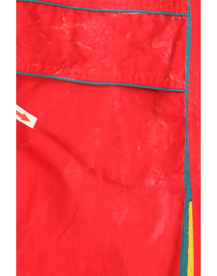 Vintage Skijakke med hætte til mænd UK 42 XL Rød Colourblock Polyester