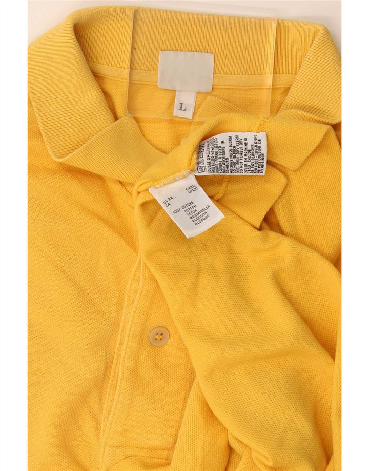 Benetton herre poloshirt stor gul bomuld