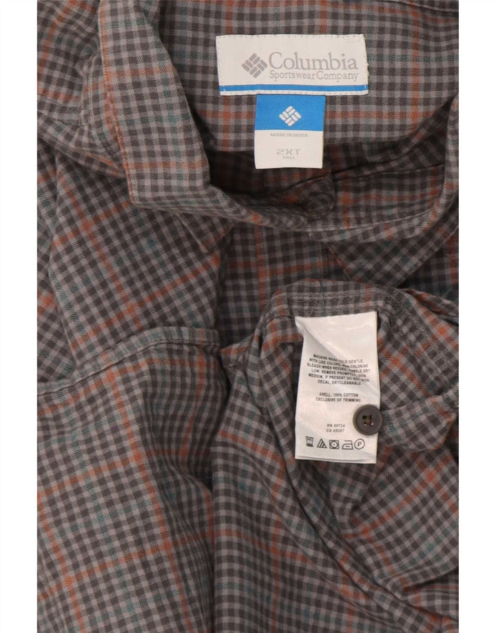 Columbia Herre Flanellskjorte 2XL Grå Gingham Bomuld