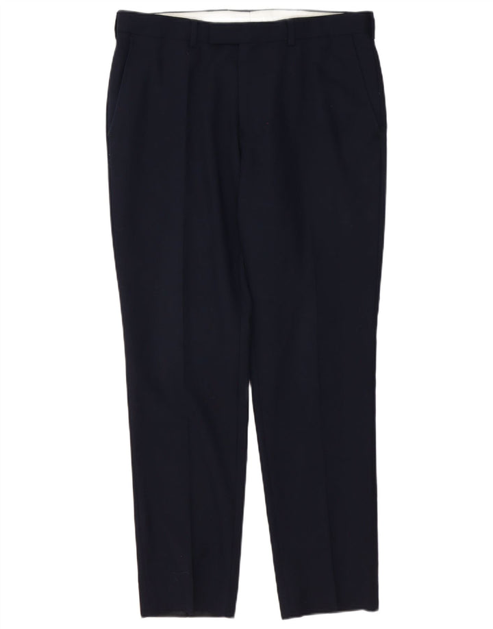 Marks & Spencer Herre Slim Fit Suit Bukser W32 L29 Marineblå Uld