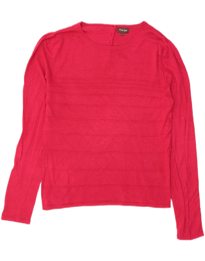 Phase Eight Dame Boat Neck Jumper Sweater UK 14 Medium Pink Stribet