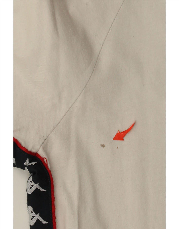 Kappa Herre grafisk T-shirt Top Lille Off White Bomuld