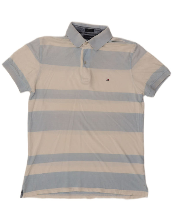 Tommy Hilfiger Herre Custom Fit Polo Shirt Medium Blå Stribet