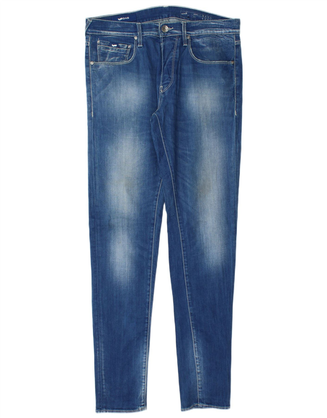 Gas Herre Slim Jeans W32 L34 Blå Bomuld