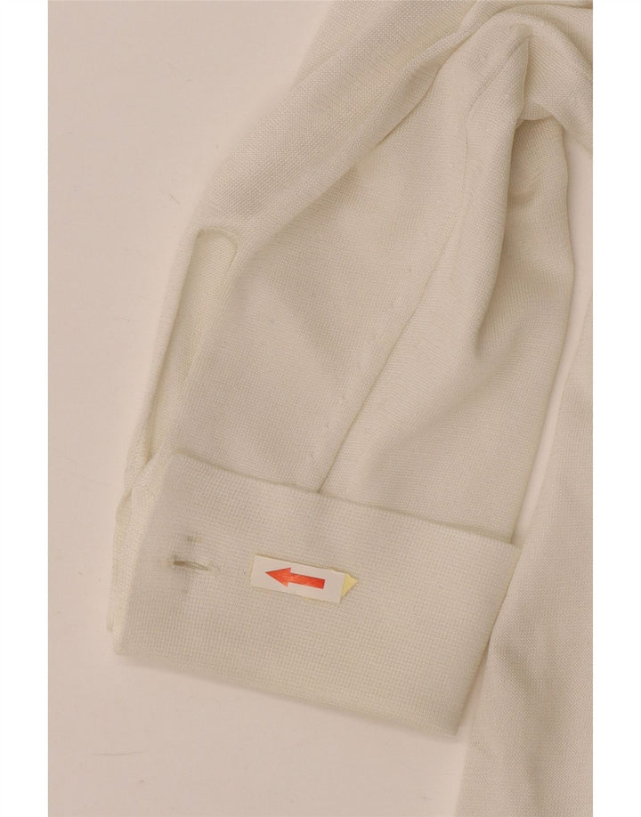 Vintage Dame Oversized Langærmet Bluse Top UK 16 Large White