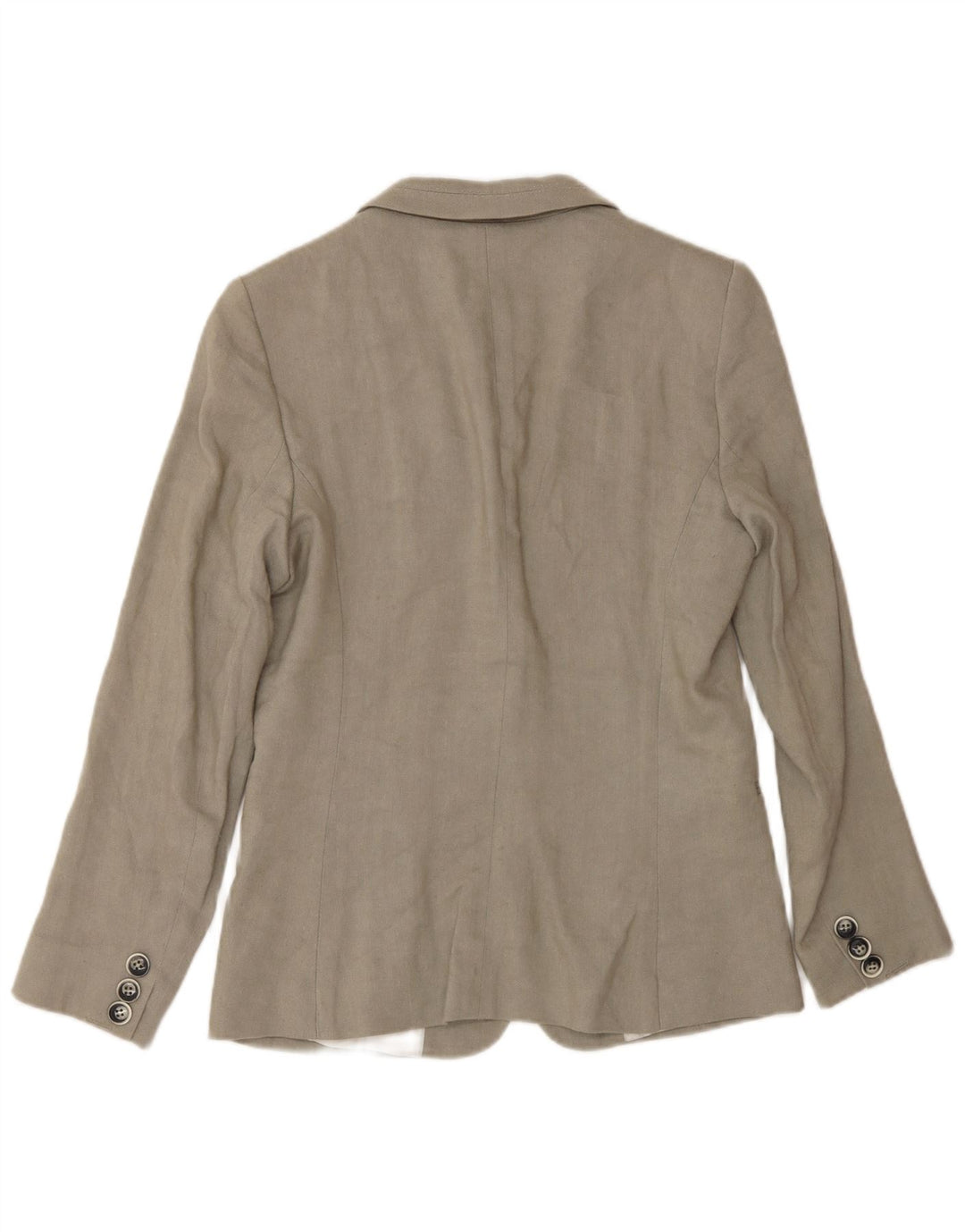 Massimo Dutti Dame 1 Knap Blazer Jakke EU 38 Small Beige Linen