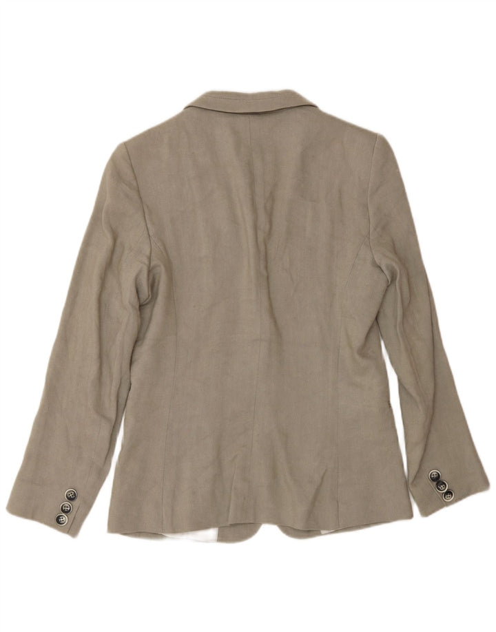 Massimo Dutti Dame 1 Knap Blazer Jakke EU 38 Small Beige Linen