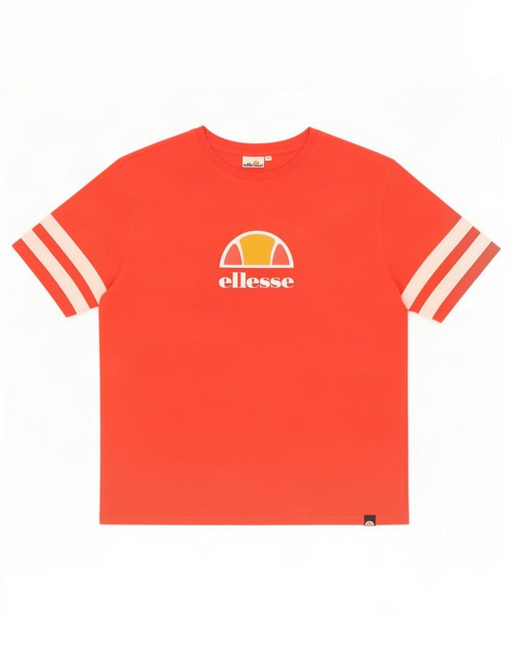 Ellesse Herre Grafisk T-Shirt Top Medium Rød Colourblock