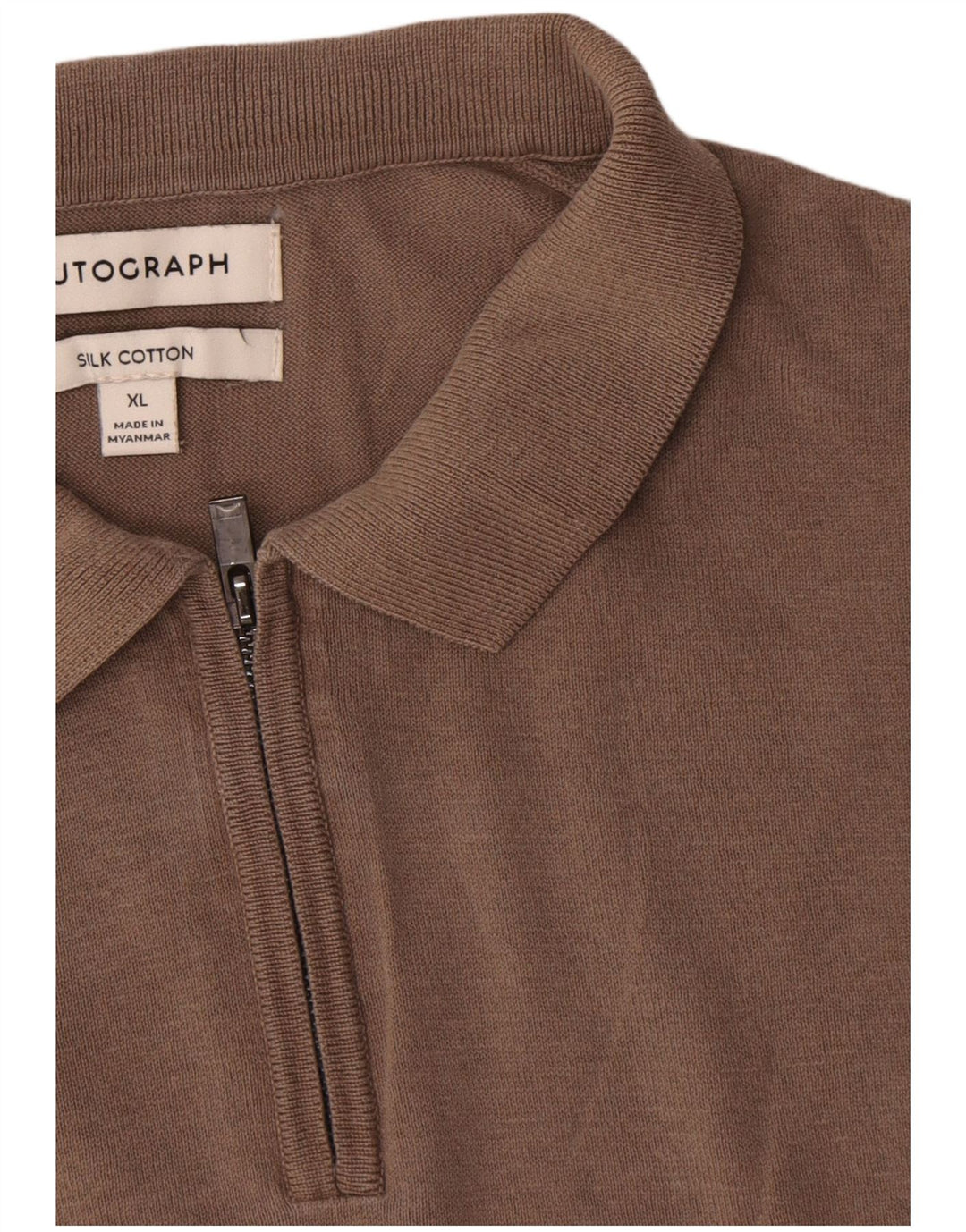 Marks & Spencer Herre Autograph Polo Shirt XL Grå Silke