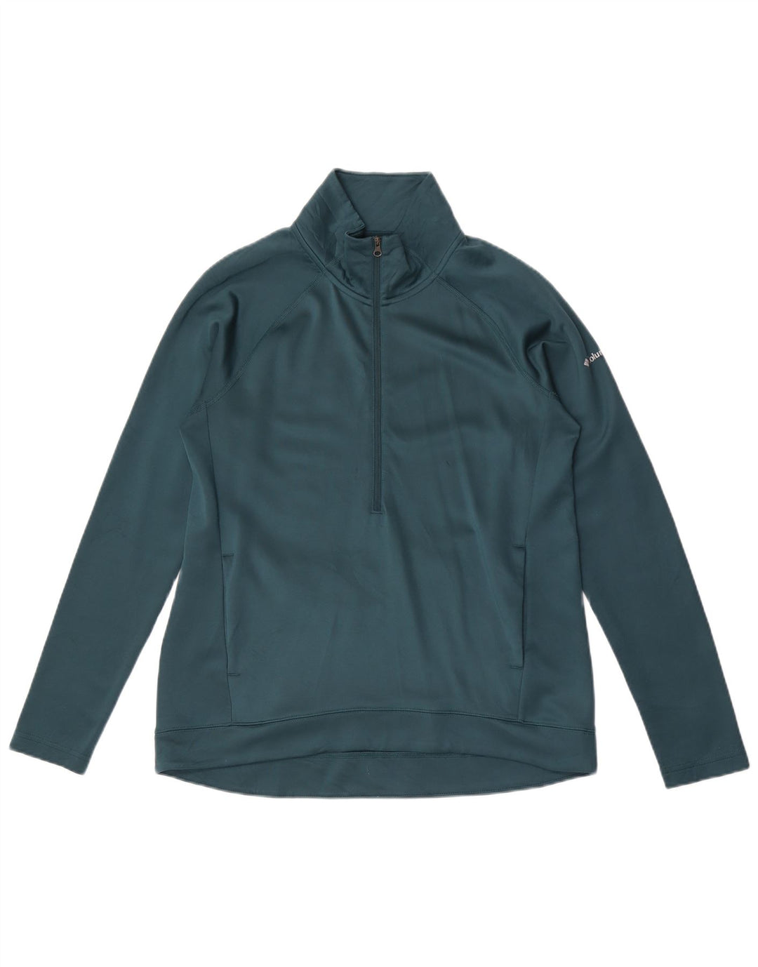 Columbia Herre Zip Neck Pullover Træningsdragt Top UK 10 Small Green Polyester