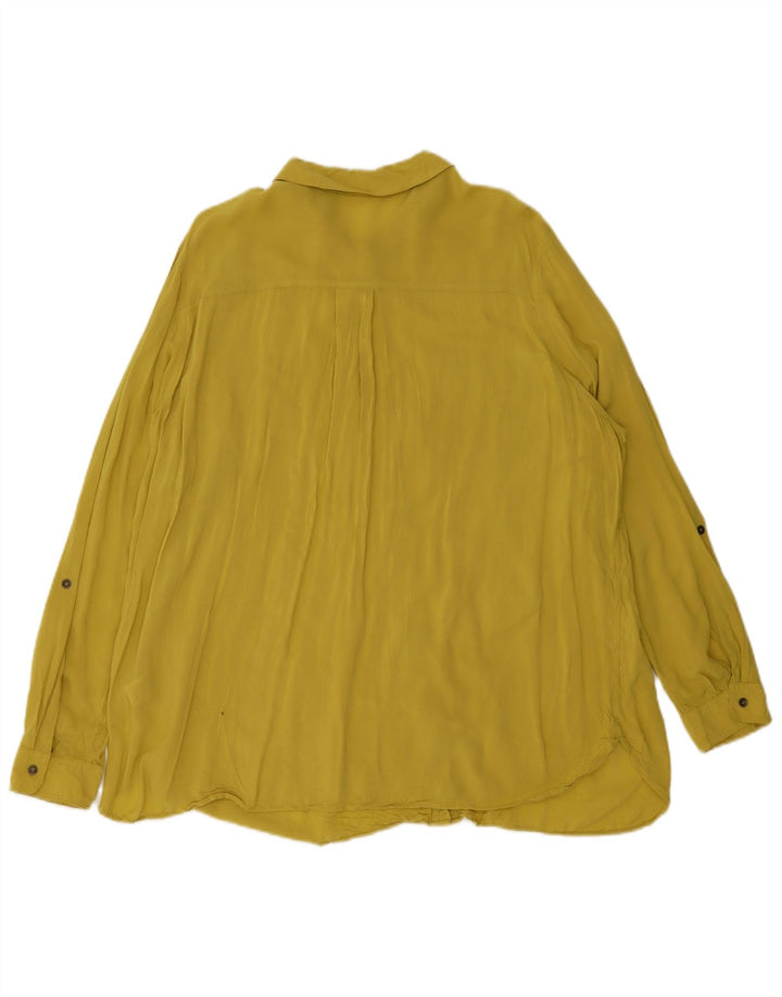 Marks & Spencer skjortebluse til kvinder UK 20 2XL Gul viskose