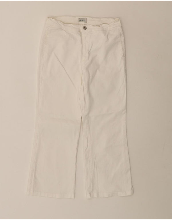 GUESS Straight Cropped bukser til kvinder W29 L23 Off White Bomuld