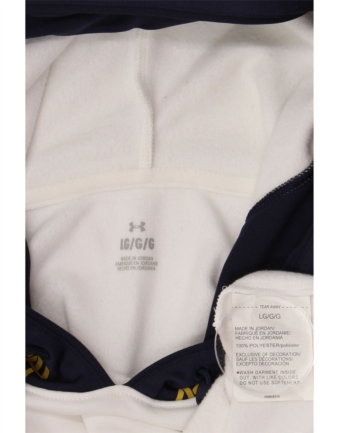 UNDER ARMOUR Grafisk hættetrøje til mænd Large White Colourblock Polyester
