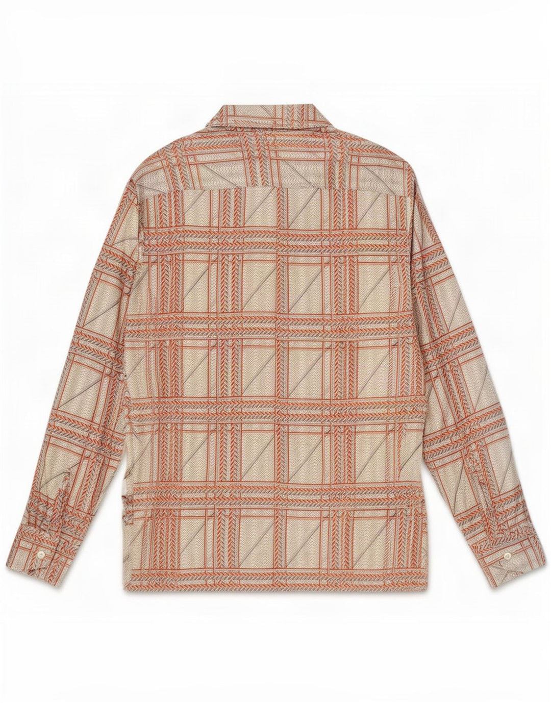 Cavallo Herreskjorte str. 41 Medium Beige Geometrisk Bomuld