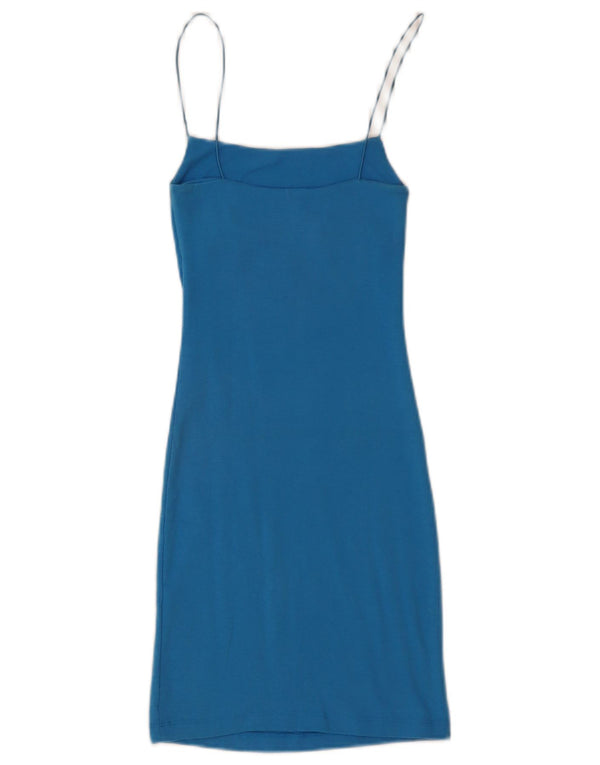 Zara Womens Slip Dress UK 8 Small Blue Cotton