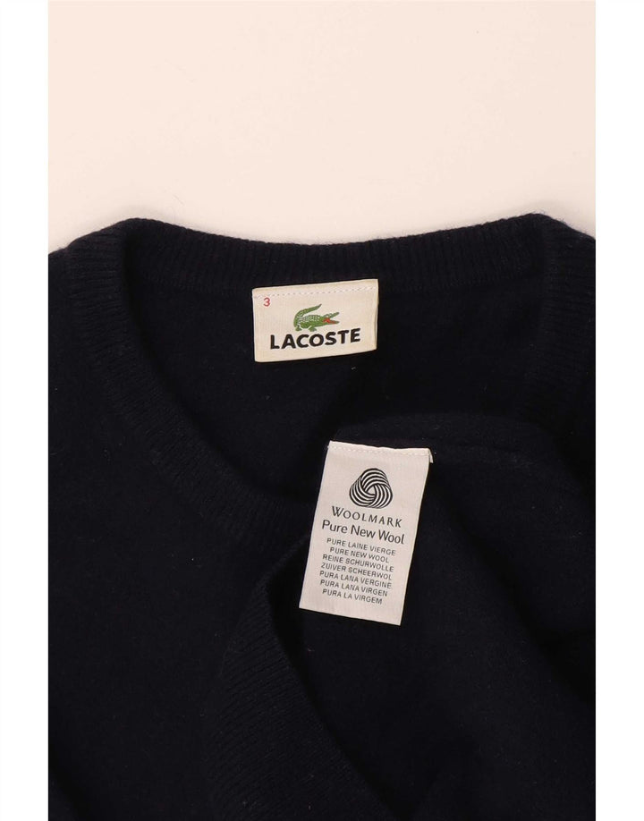 Lacoste Herre Crew Neck Jumper Sweater størrelse 3 Small Navy Blue New Wool