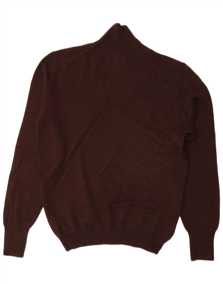 Fred Perry Herre Shawl Neck Jumper Sweater Stor Brun Lammeuld