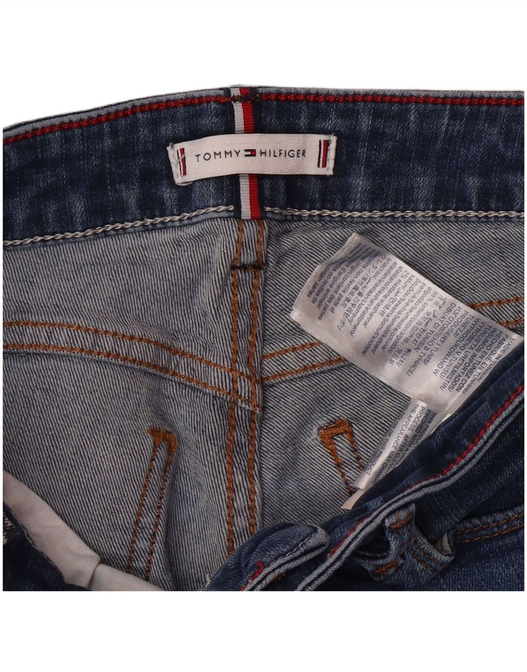 TOMMY HILFIGER Piger Skinny Jeans 7-8 år W24 L23 Blå Bomuld