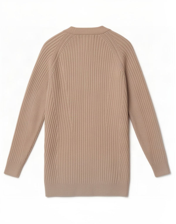 Marks & Spencer Womens Open Cardigan Sweater UK 10 Small Beige Polyester