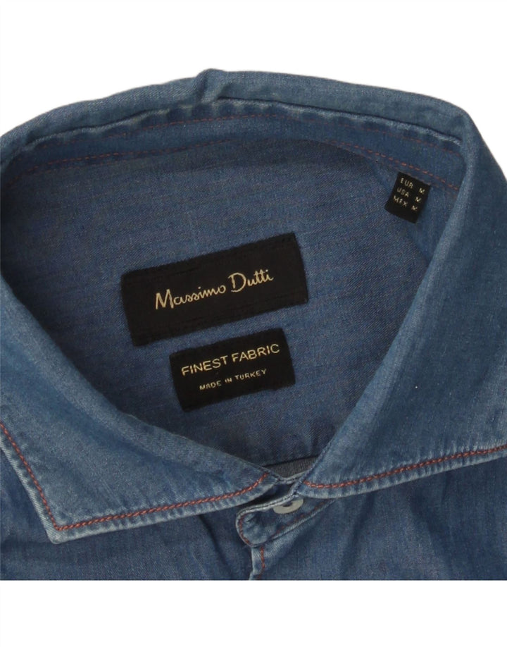 MASSIMO DUTTI Denimskjorte til mænd mellemblå