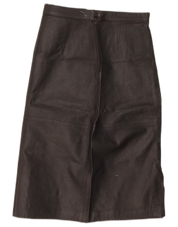 Vintage lædernederdel til kvinder W28 Medium Black