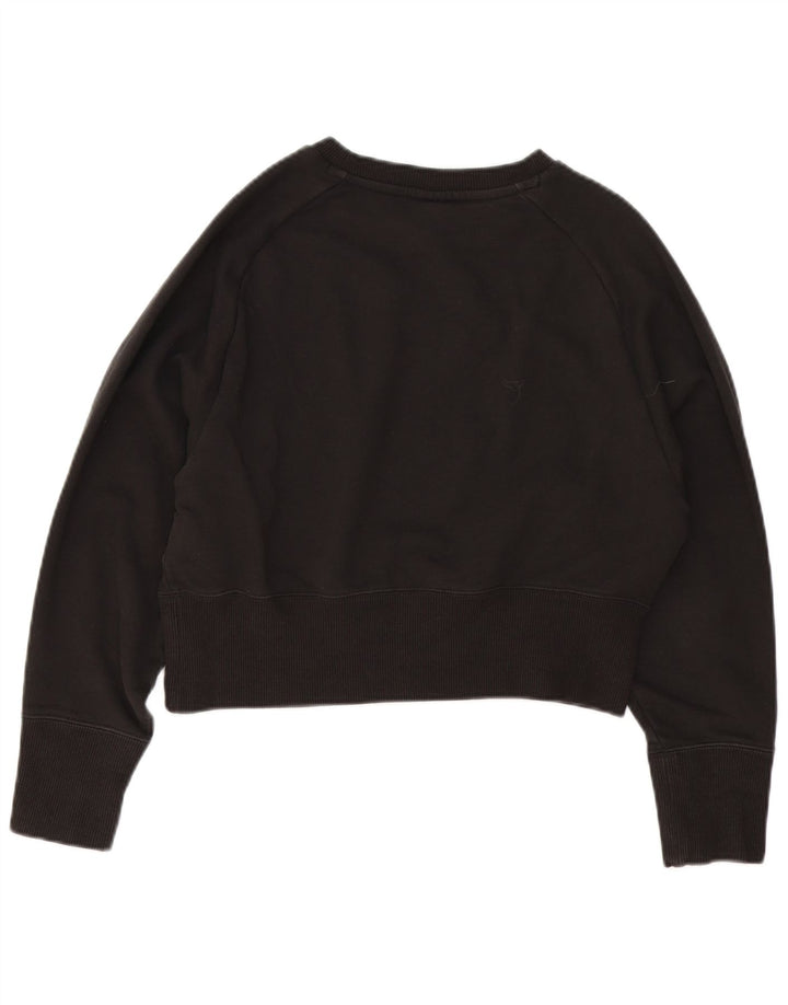 Puma Womens Graphic Crop Sweatshirt Jumper UK 14 Medium Sort Bomuld