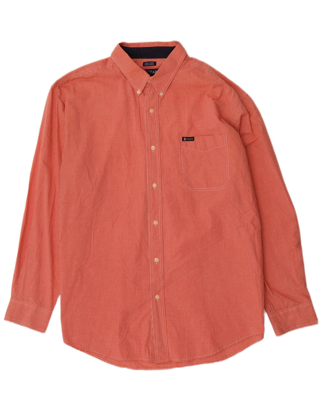 Chaps Herreskjorte XL Orange Gingham Bomuld