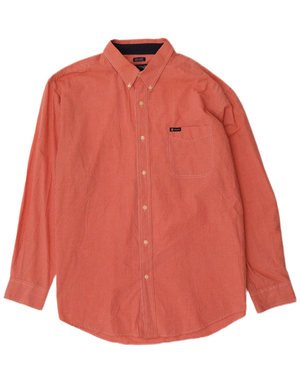 Chaps Herreskjorte XL Orange Gingham Bomuld