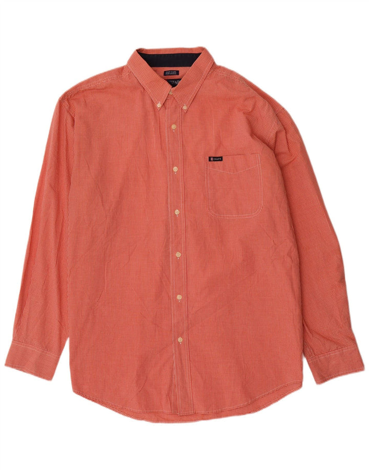 Chaps Herreskjorte XL Orange Gingham Bomuld
