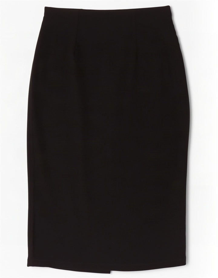 Marks & Spencer Midi-nederdel til kvinder UK 10 Small W30 Black Viscose