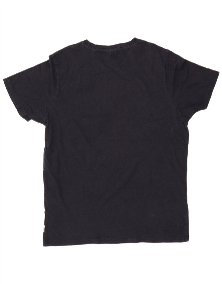 JACK & JONES Herre grafisk T-shirt top mellem marineblå bomuld