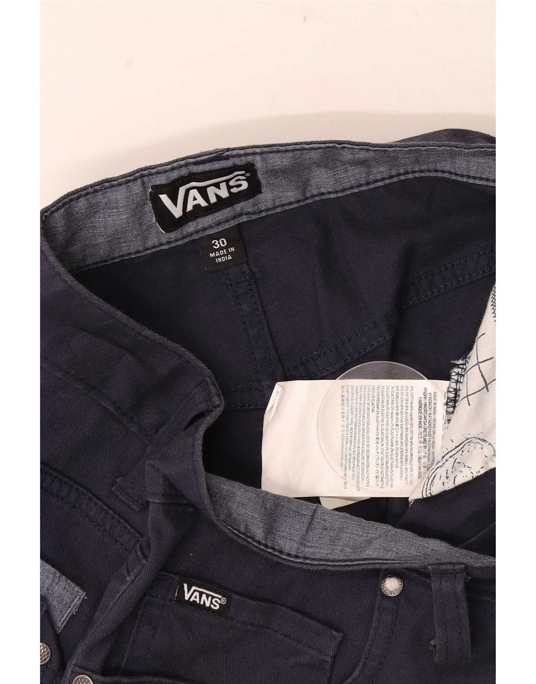 Vans Herre Casual Shorts W30 Medium Marineblå Bomuld