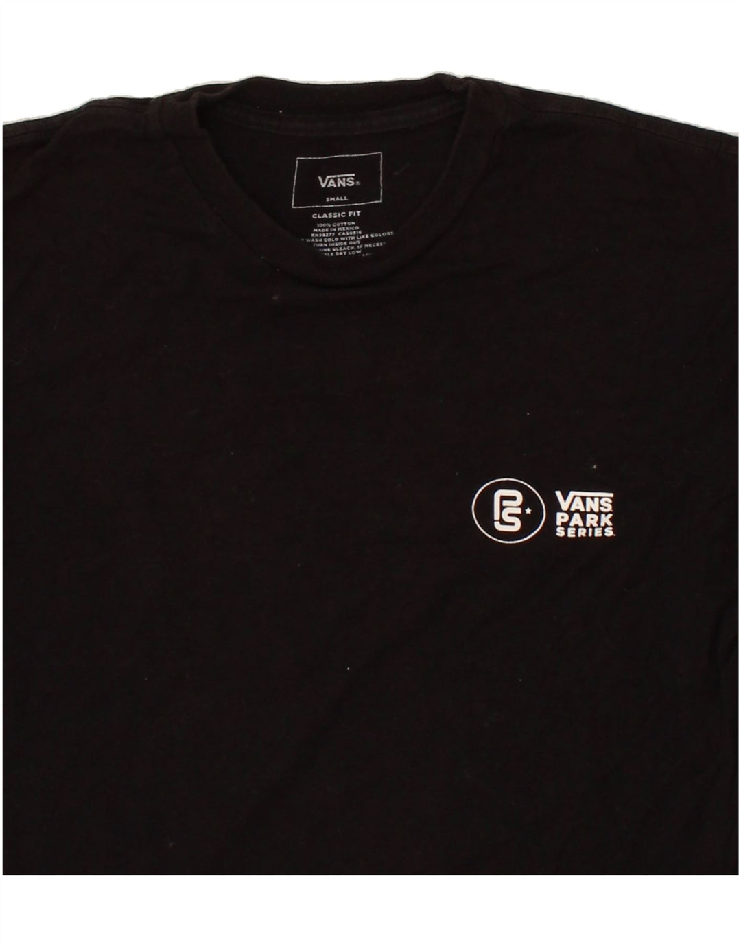 VANS Mens Classic Fit Graphic T-Shirt Top Small Black Cotton Vintage Vans and Second-Hand Vans from Messina Hembry 