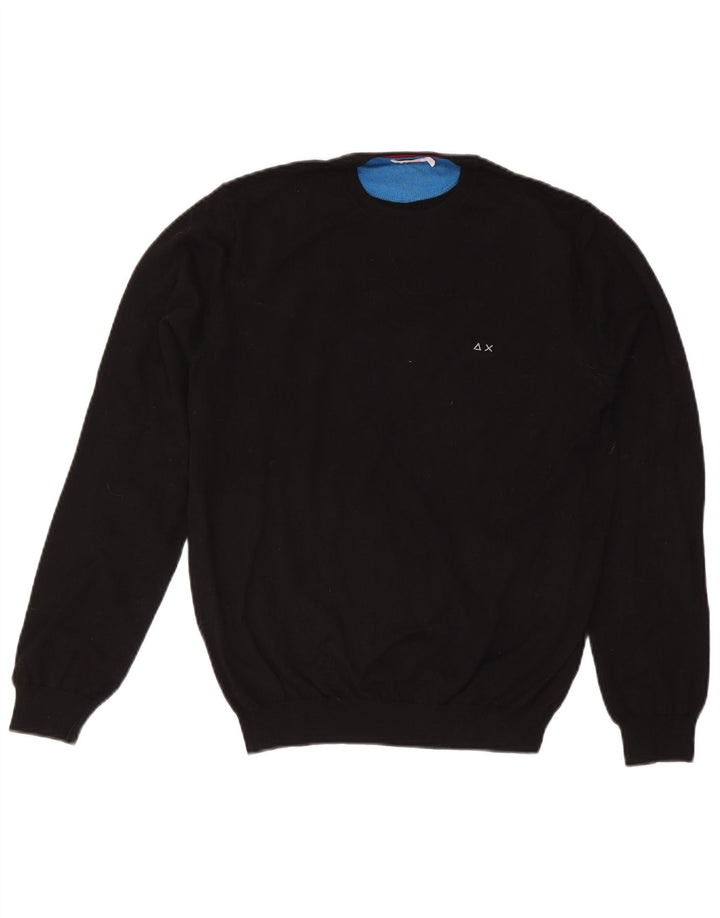 Sun68 Herre Crew Neck Jumper Sweater Medium Sort Uld