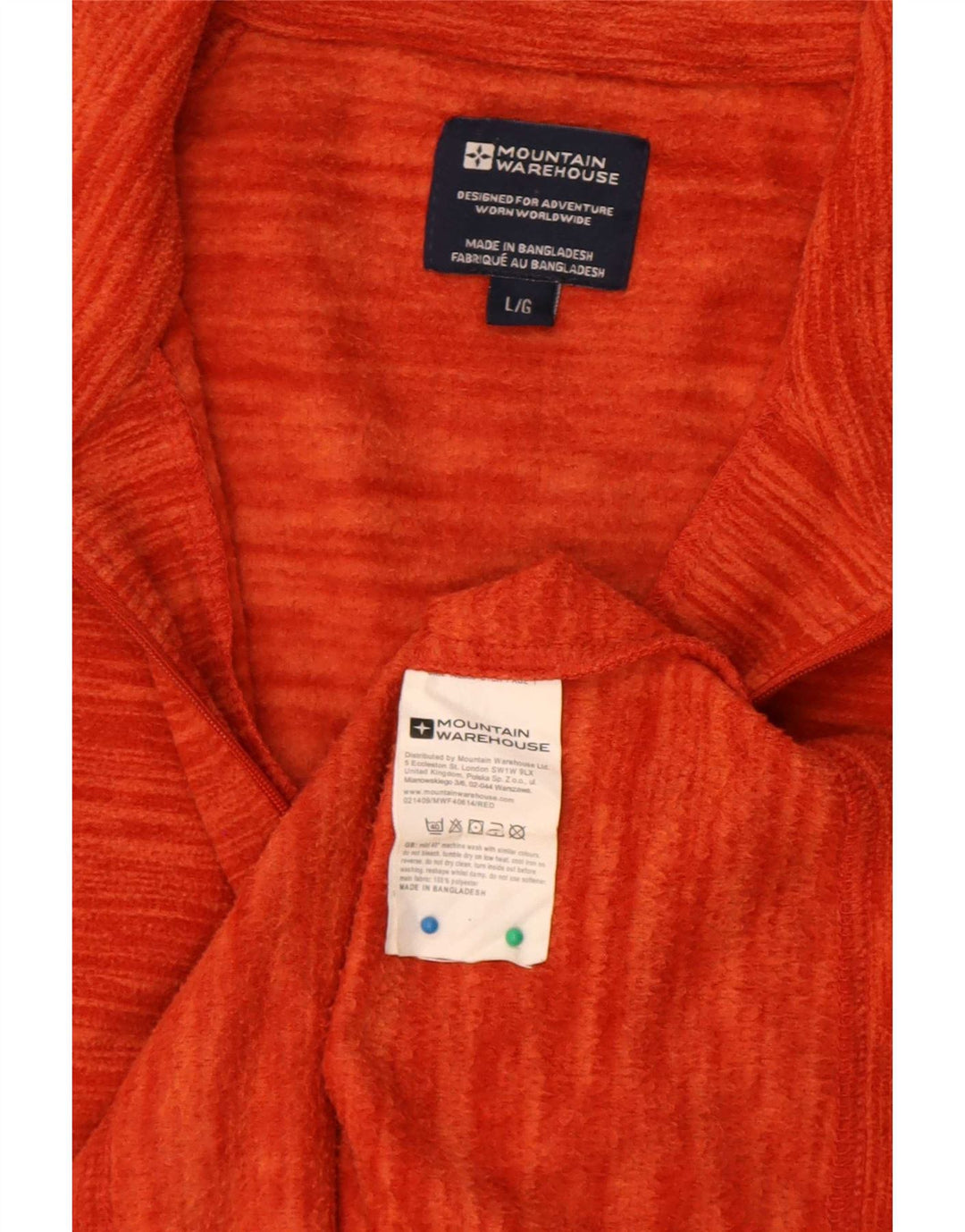 Mountain Warehouse Herre Zip Neck Fleece Jumper Large Orange Flecked