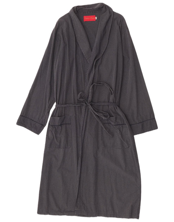 Debenhams Dame Langærmet Robe Wrap Dress UK 14 Medium Navy Blue Spotted