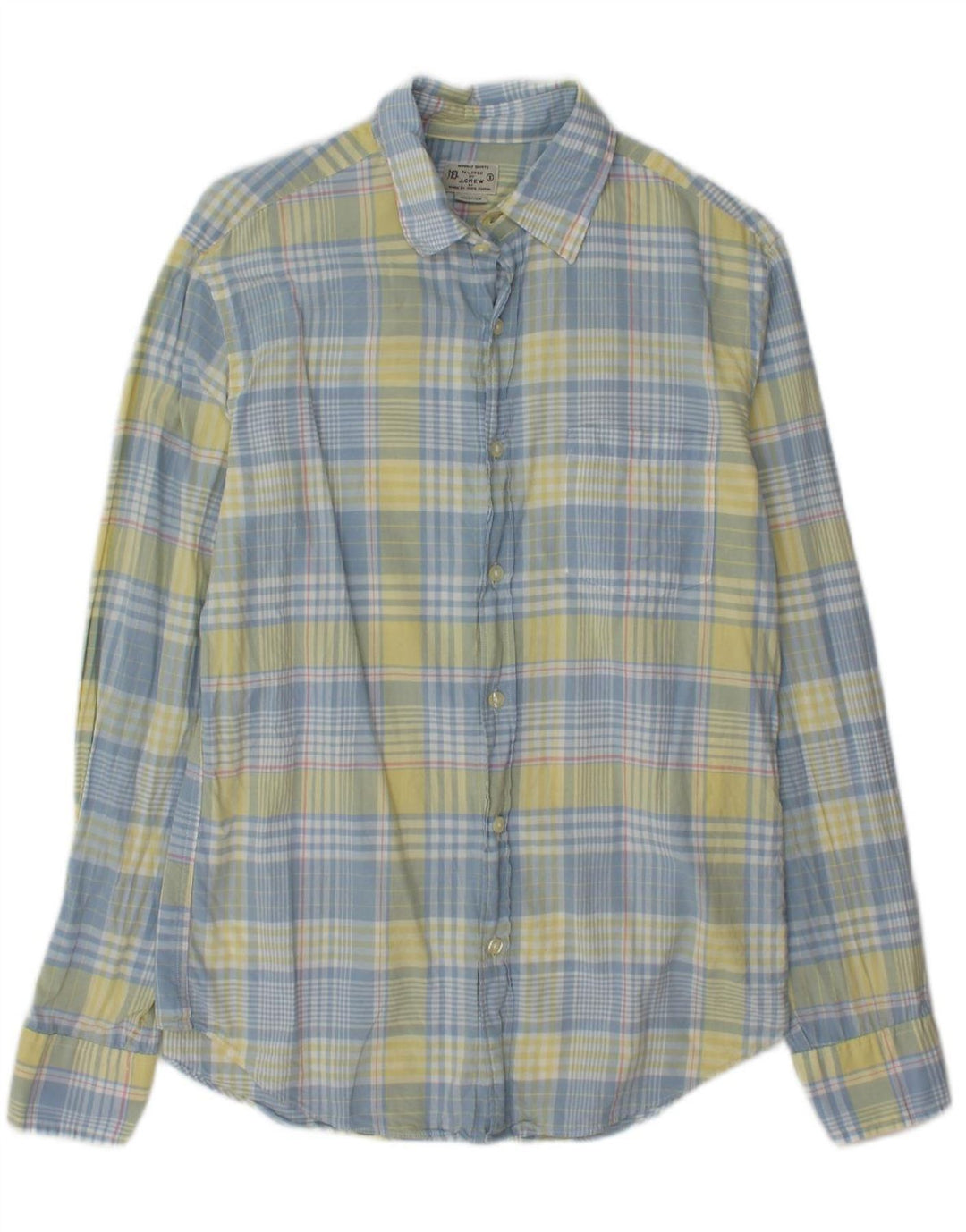 J. CREW Mens Shirt Small Blue Check Cotton