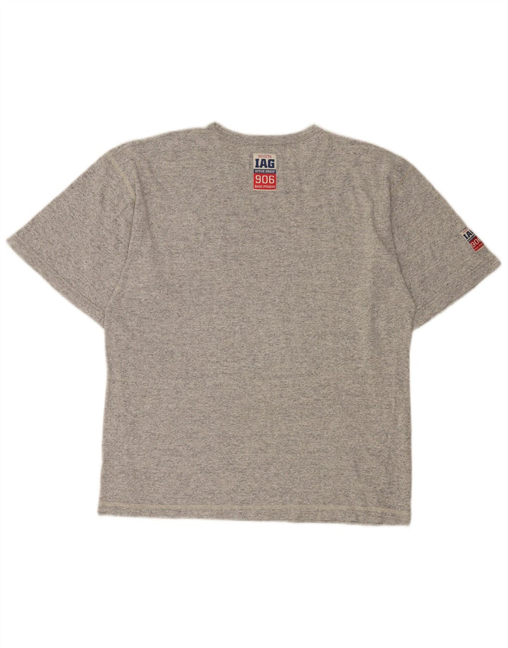Invicta Herre grafisk T-shirt top lille grå flækket bomuld