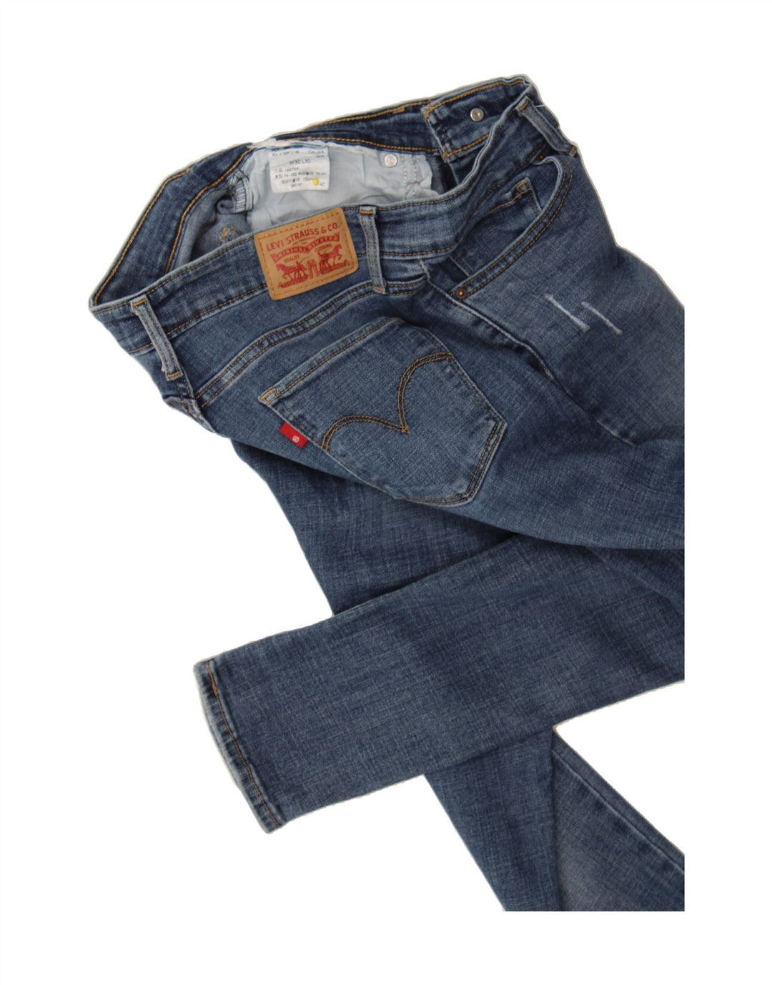 LEVI'S Womens 711 Distressed Skinny Jeans W30 L30  Blue Vintage Levi's and Second-Hand Levi's from Messina Hembry 