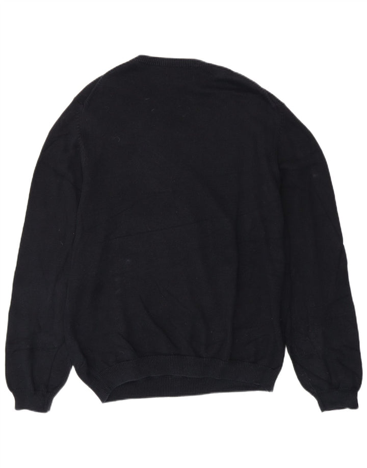 EDDIE BAUER Herre V-hals sweater Stor marineblå bomuld