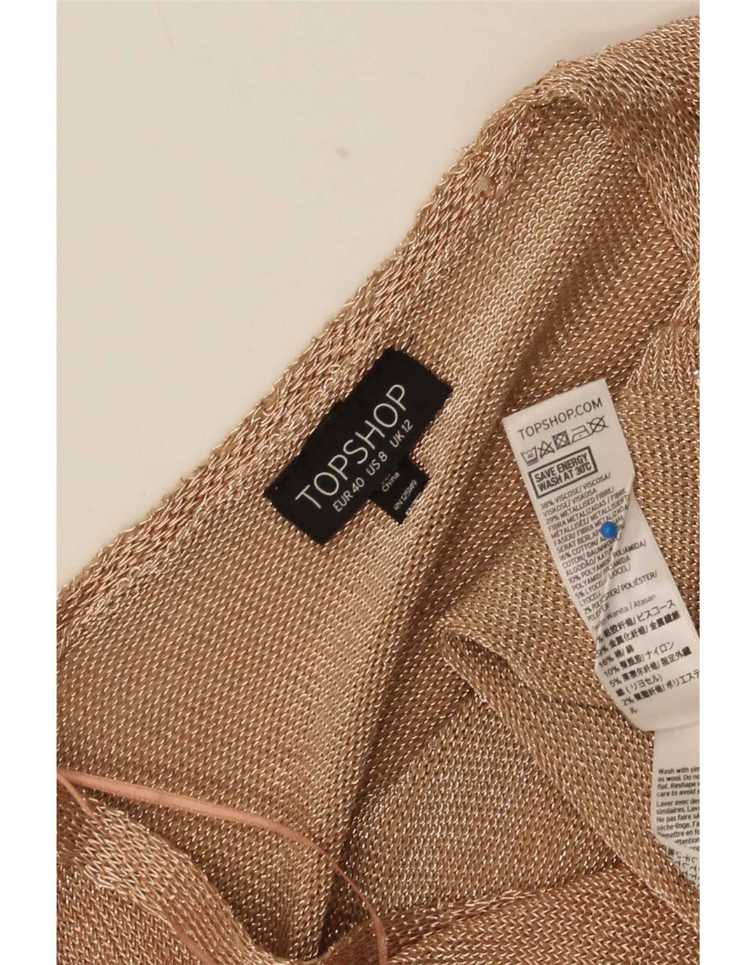 Topshop Womens Oversized Wrap Top UK 12 Medium Brown Bomuld
