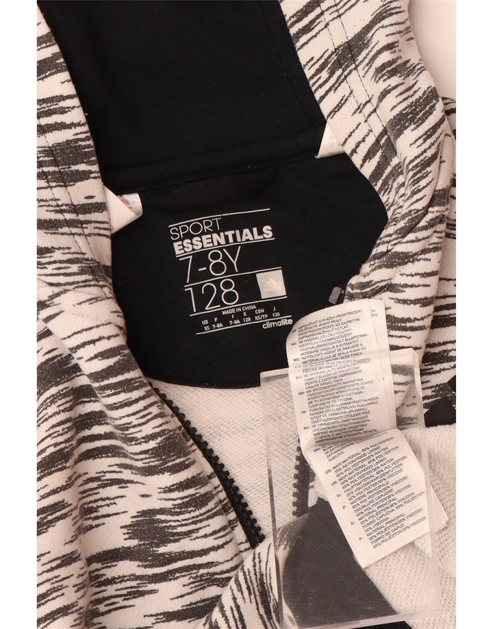 ADIDAS drenge Climalite hættetrøje med lynlås 7-8 år grå flækket polyester