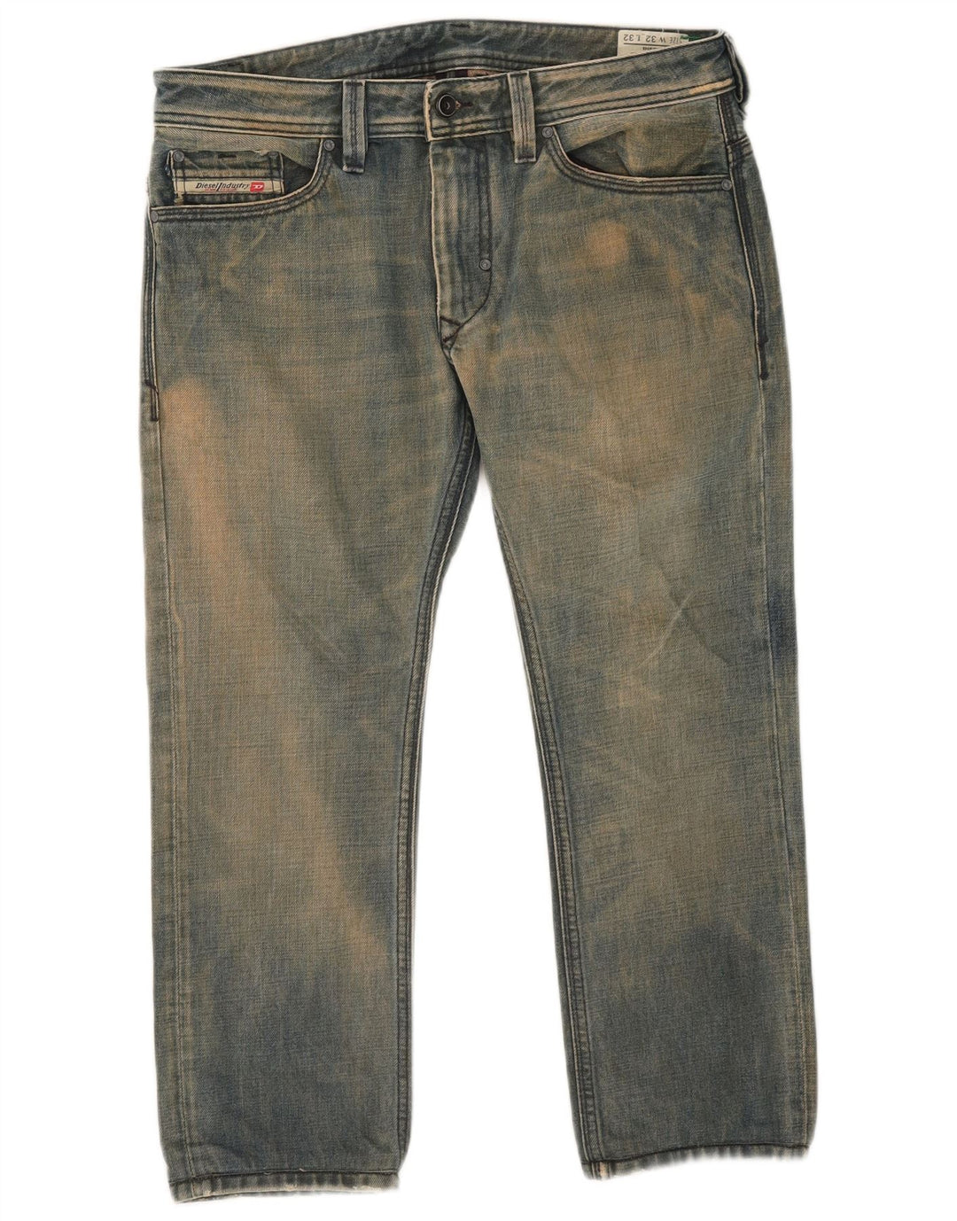 Diesel Herre Thanaz Cropped Jeans W32 L24 Blå Bomuld