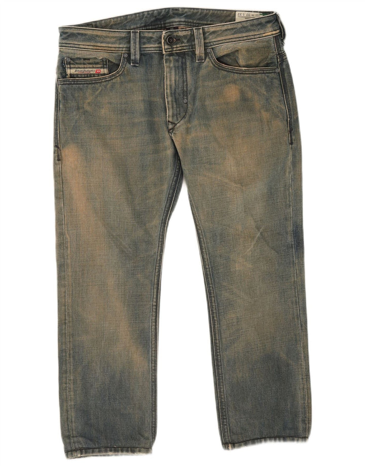 Diesel Herre Thanaz Cropped Jeans W32 L24 Blå Bomuld