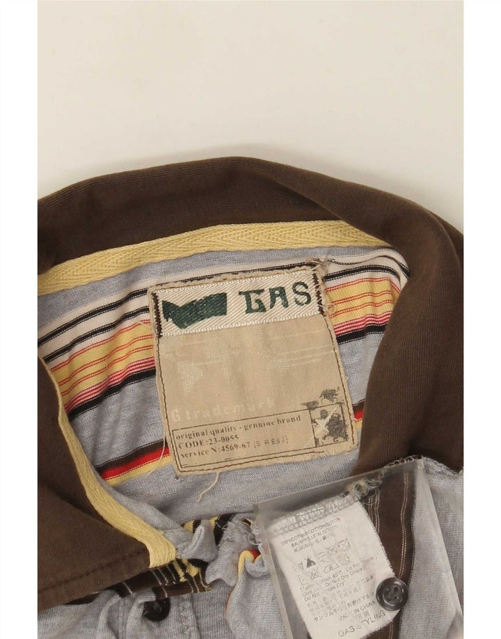 Gas Poloshirt til mænd mellem grå stribet bomuld
