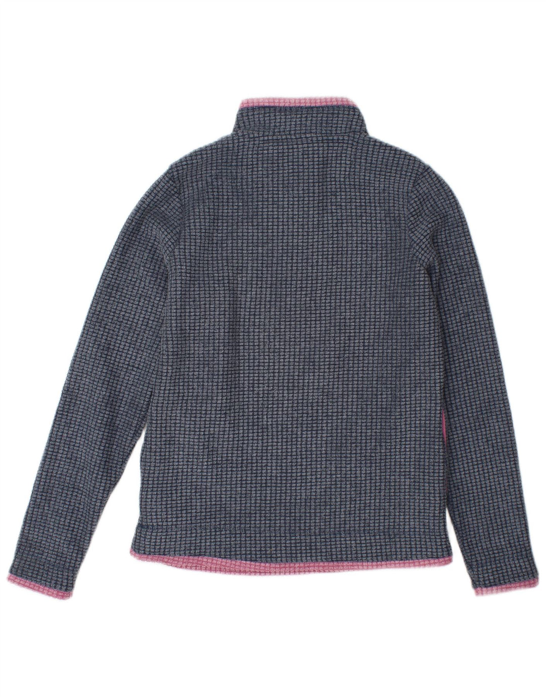 Weird Fish Dame Zip Neck Fleece Jumper UK 8 Small Blue Polyester