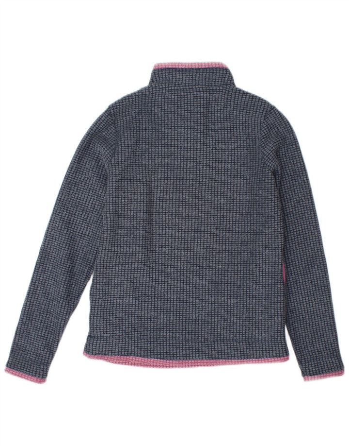 Weird Fish Dame Zip Neck Fleece Jumper UK 8 Small Blue Polyester
