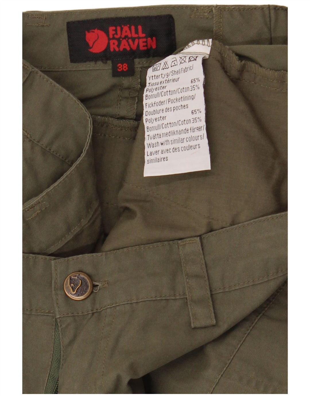 Fjall Raven Dame Bootcut Cargo Bukser EU 38 Medium W32 L33 Khaki